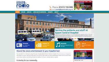 Epsom Hospital Radio website homepage