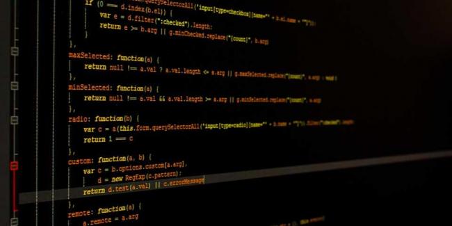 Screenshot of some code